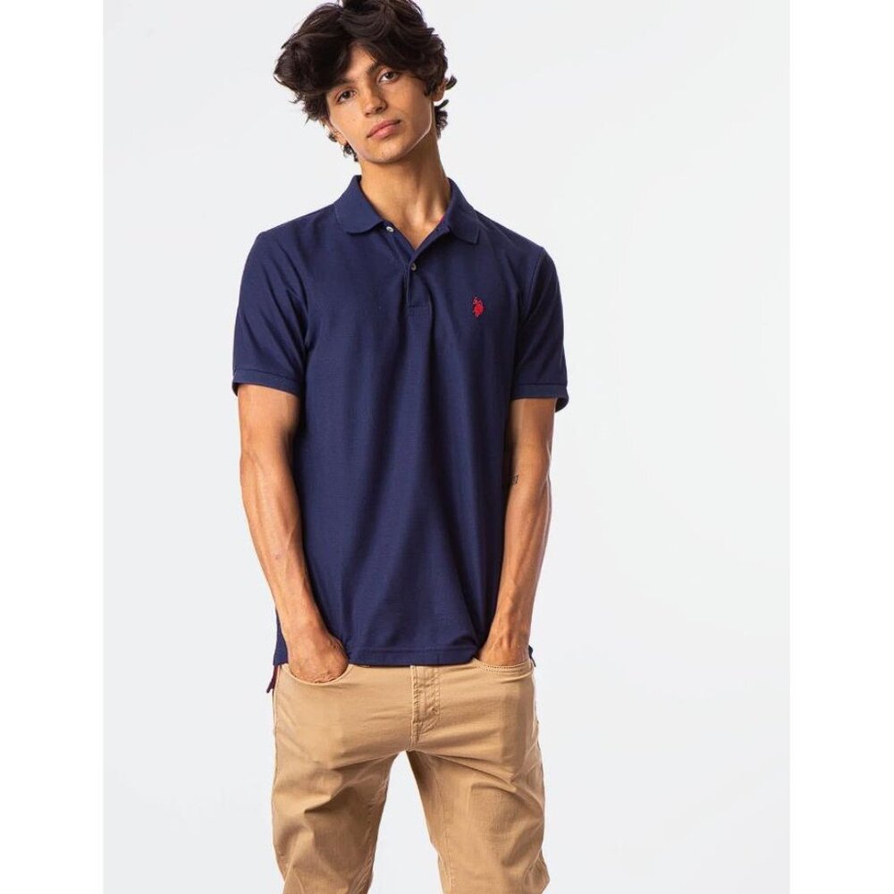 U.S. POLO ASSN Men's Ultimate Pique Solid Polo Shirt Size XL In Navy
